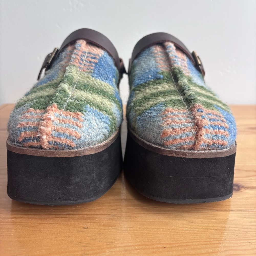 Free People Women’s Astrid Plaid Platform Slingback Clog Stargazer size 9 - Picture 2 of 12